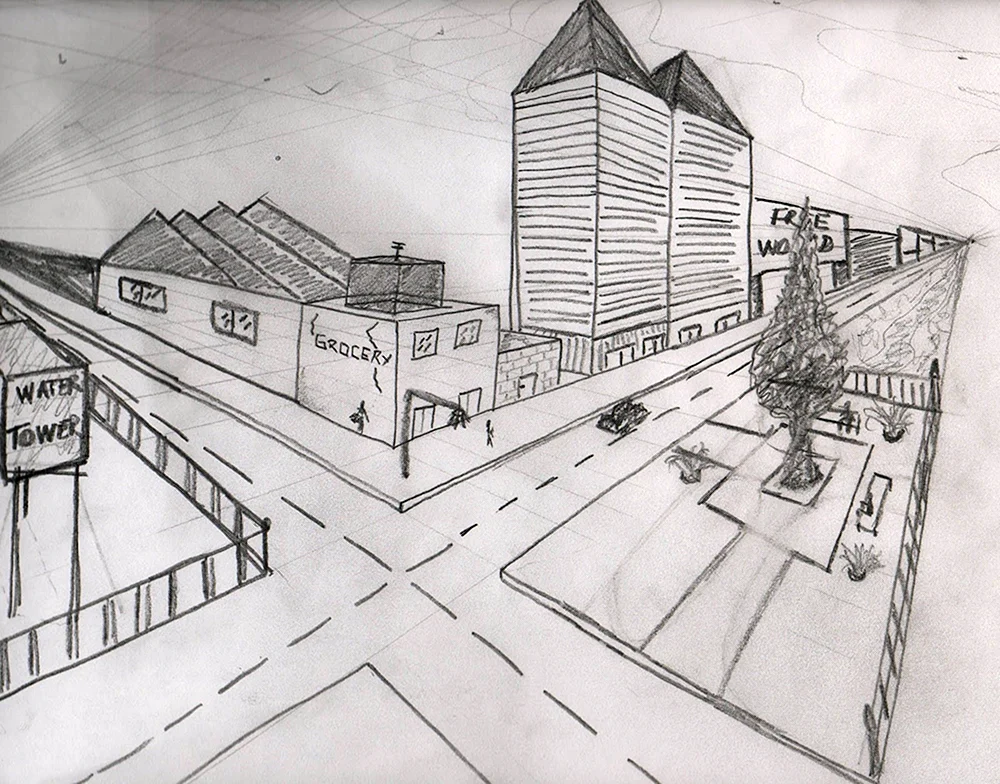 Linearperspektive der Stadt