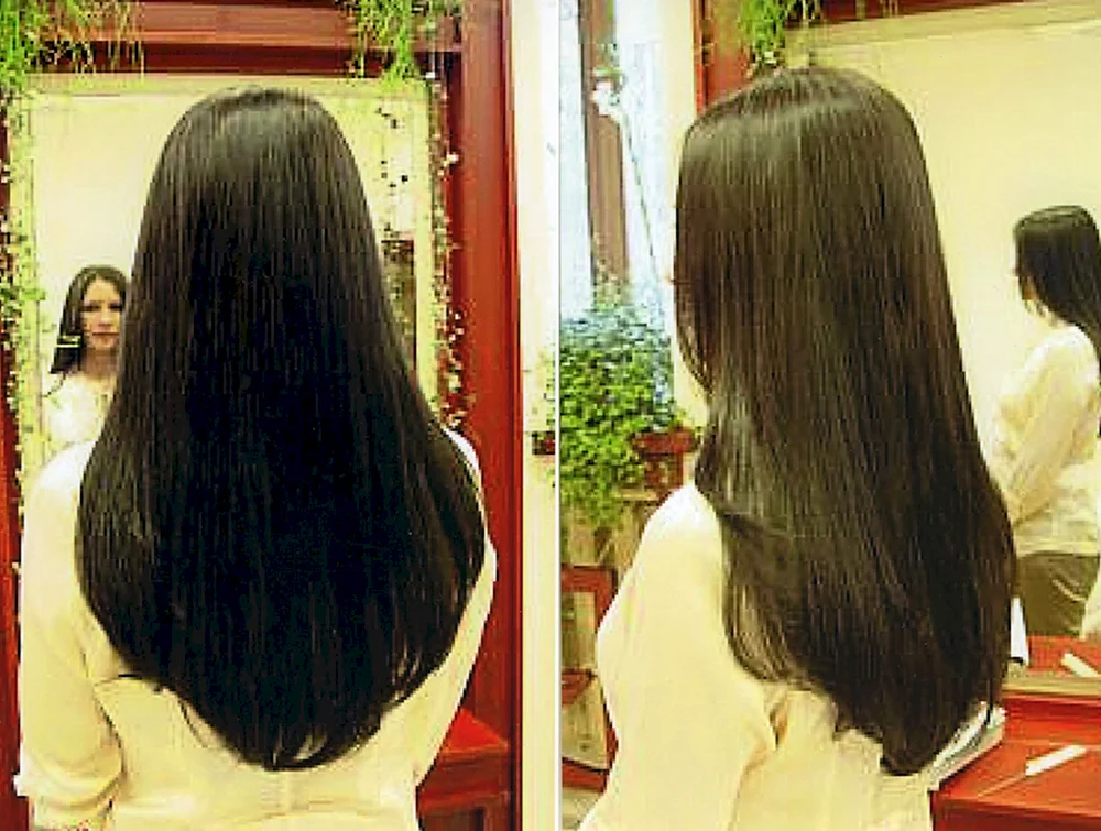 Glatter Schnitt für langes Haar. Haare