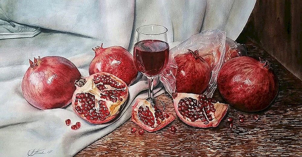 Granatapfel Aquarell von Andriyaka