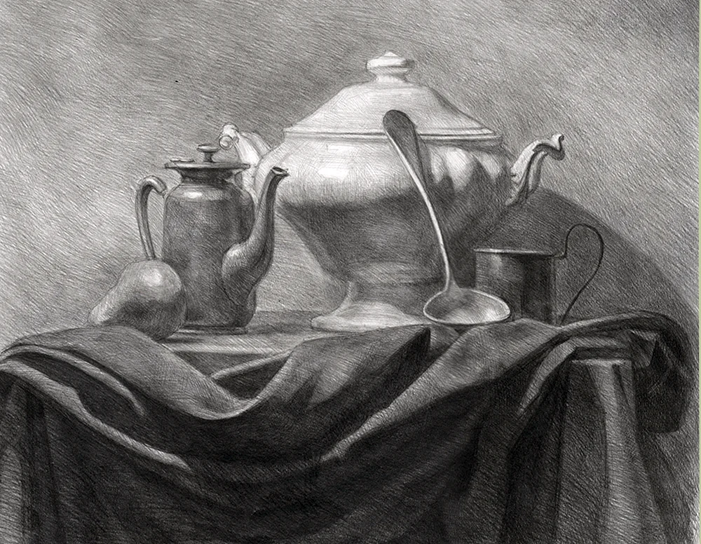 Grisaille Stillleben Repin Akademie