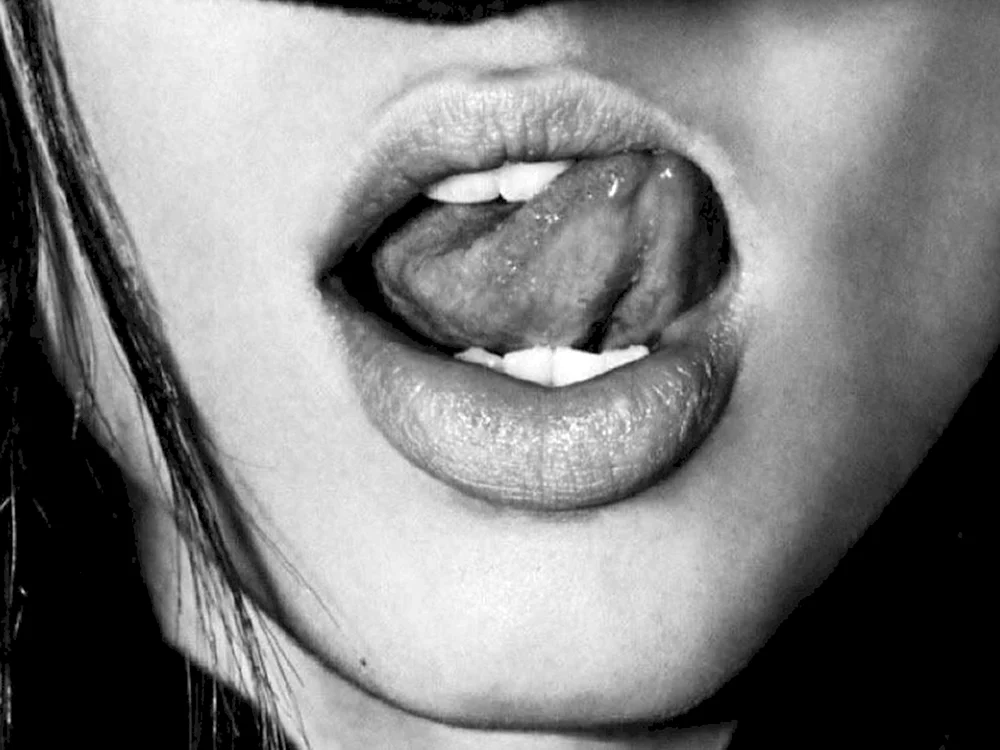 Lippen schwarz und weiß