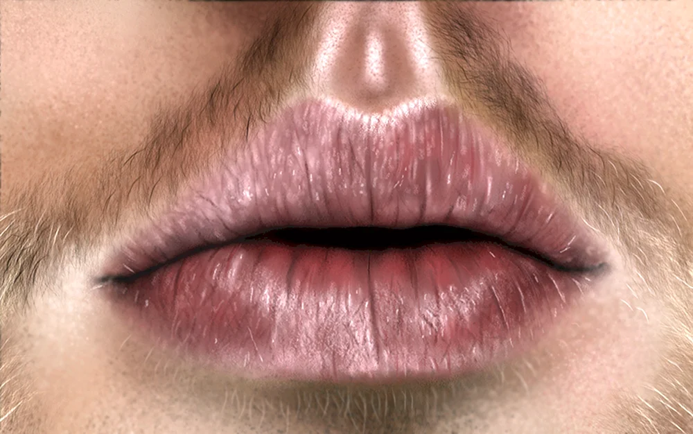 Männliche Lippen küssen