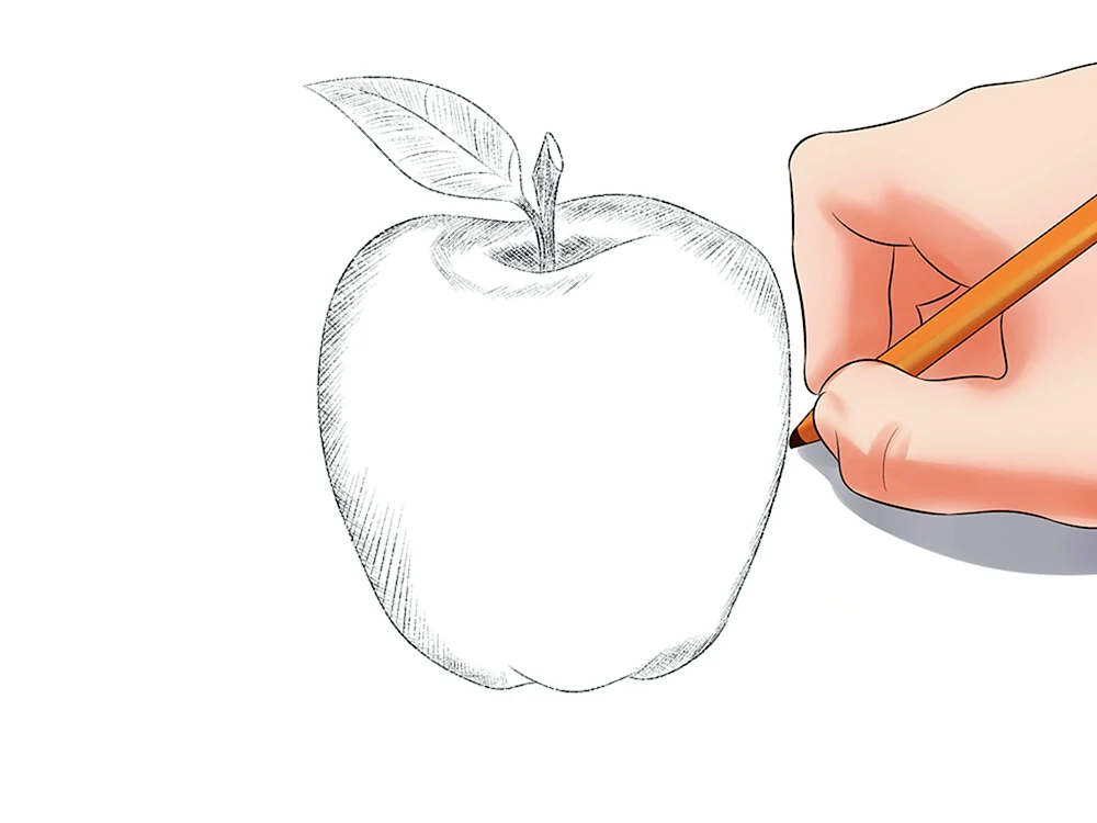 Apfel mit Bleistift