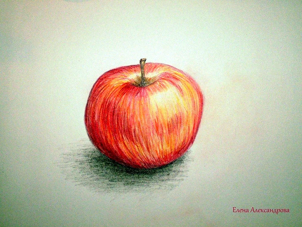 Apfelzweig mit Aquarell
