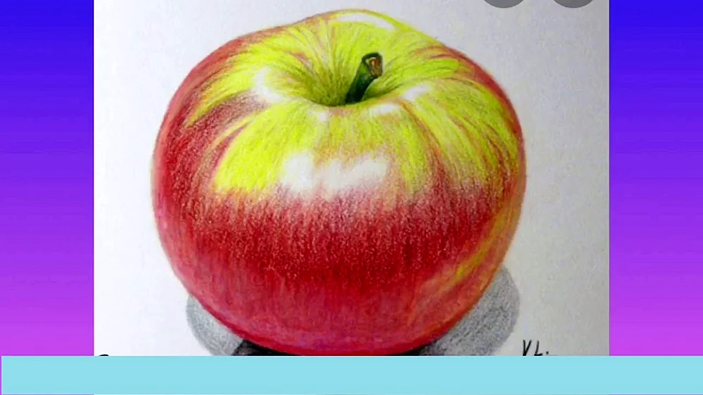 Apfel mit Buntstiften