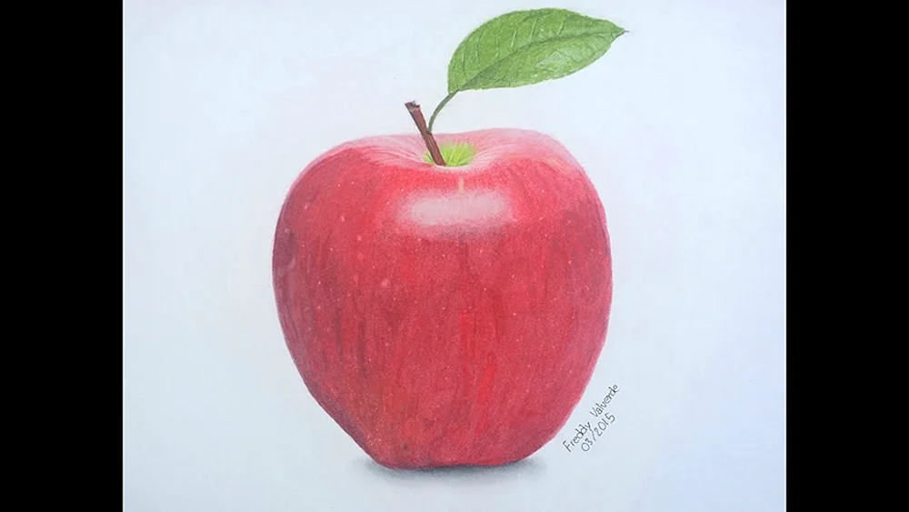 Apfel mit Buntstiften