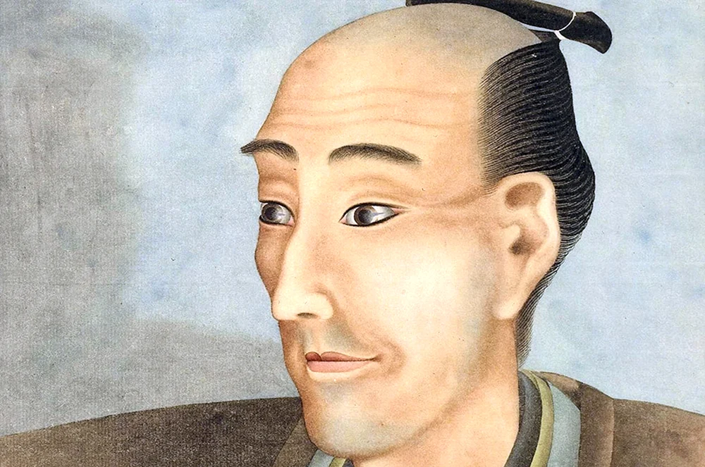 Japanische Samurai Männerfrisur mit Pferdeschwanz
