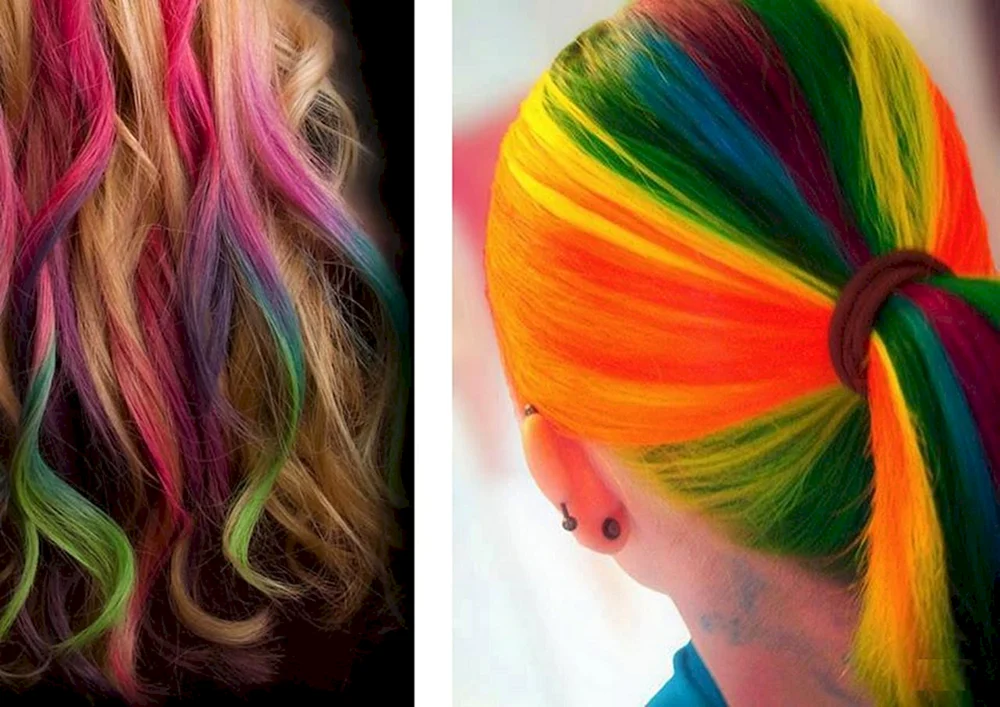 Frisuren mit mehrfarbigen Strähnen