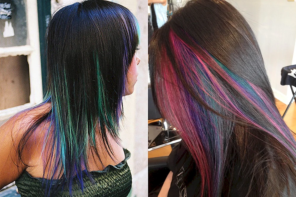 Verdeckte Haarfärbung auf braunem Haar