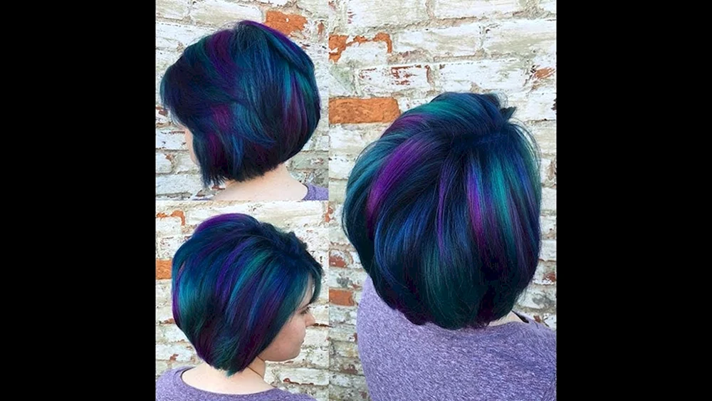 Helle Färbung auf dunklem Haar Kurze Haare