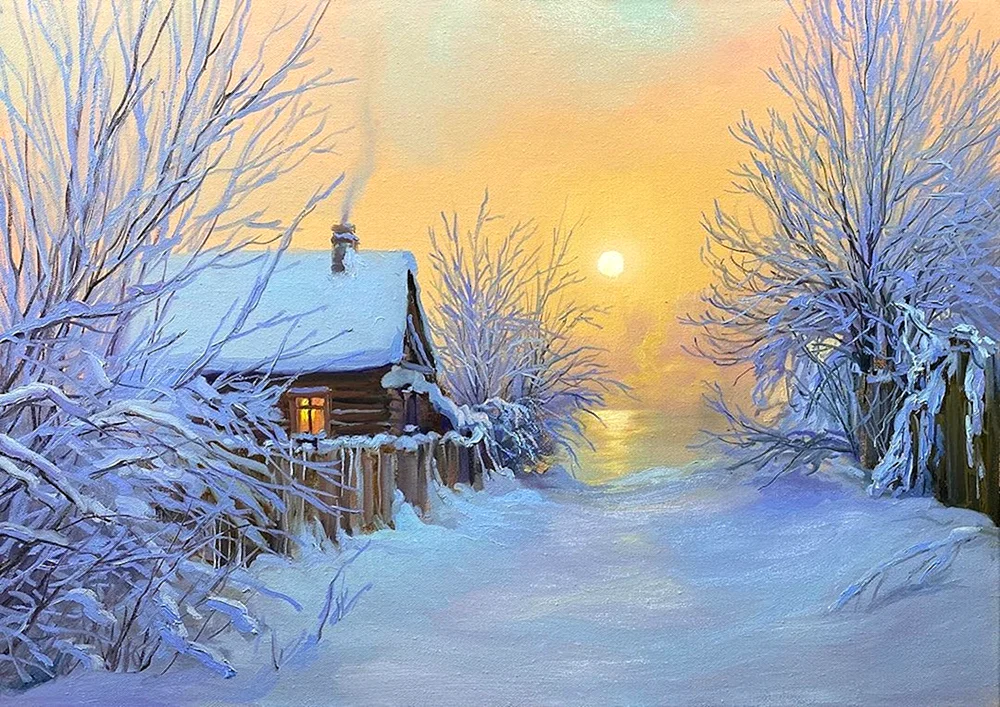Igor Sacharow Künstler Winterlandschaft
