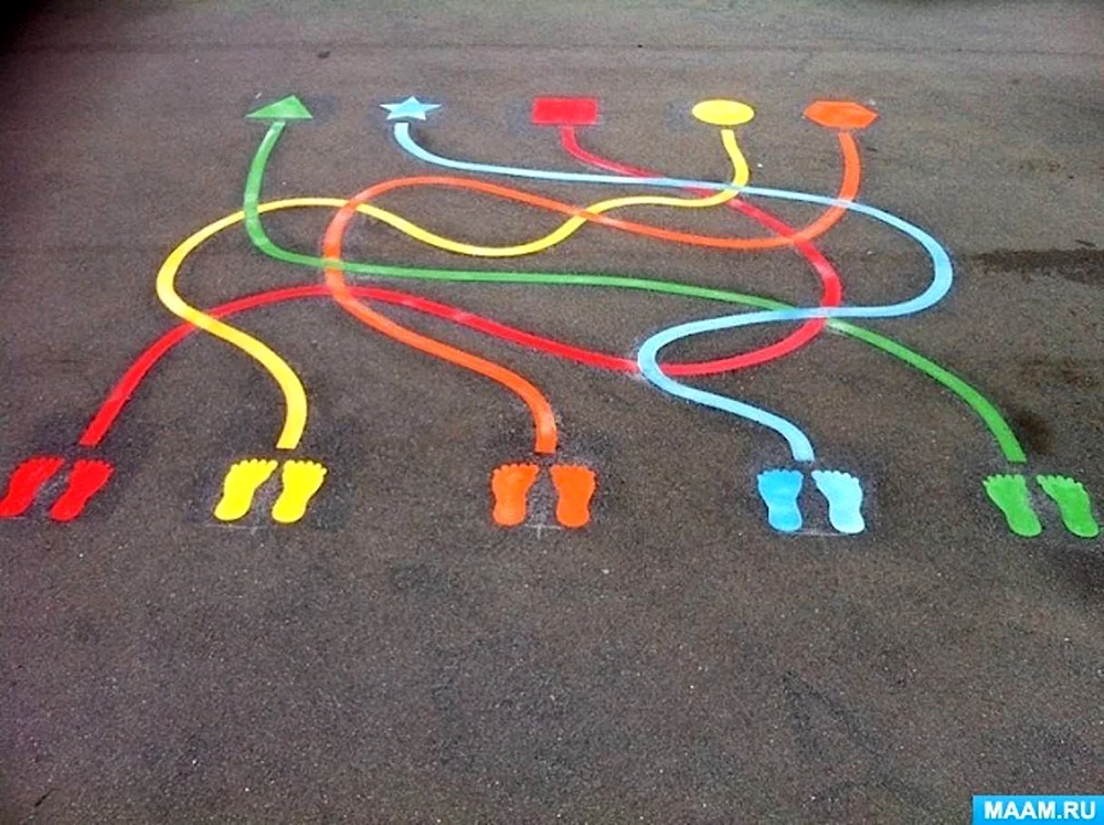 Klassiker auf dem Bürgersteig im Kindergarten