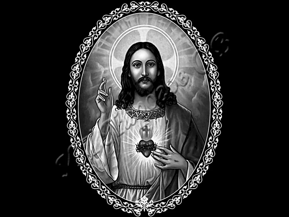 Ikone von Jesus Christus auf einem Denkmal eingraviert