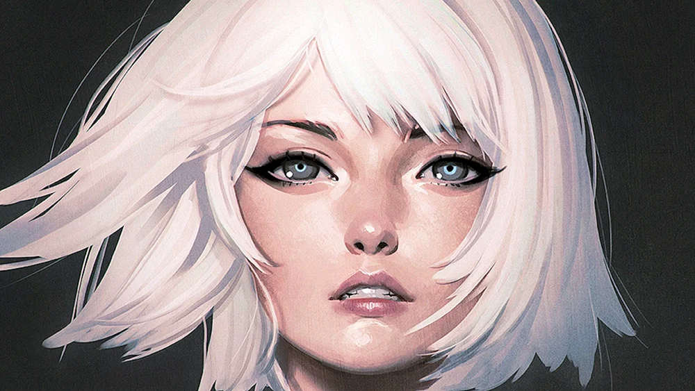 Girl with white hair