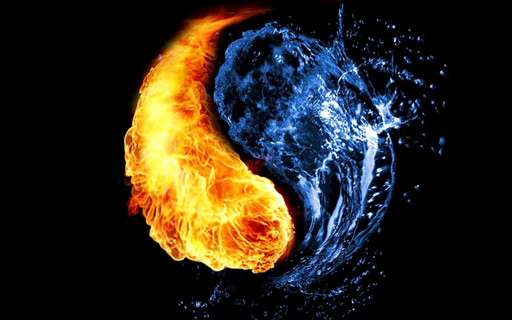 Yin Yang Feuer und Wasser