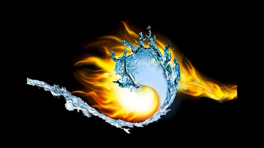 Yin Yang Feuer und Wasser