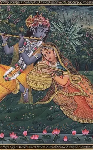 Indische Mogulminiatur Krishna