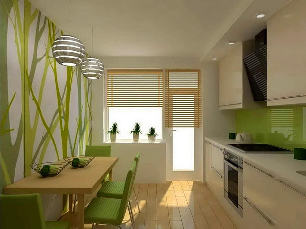 Rechteckiges Kücheninterieur