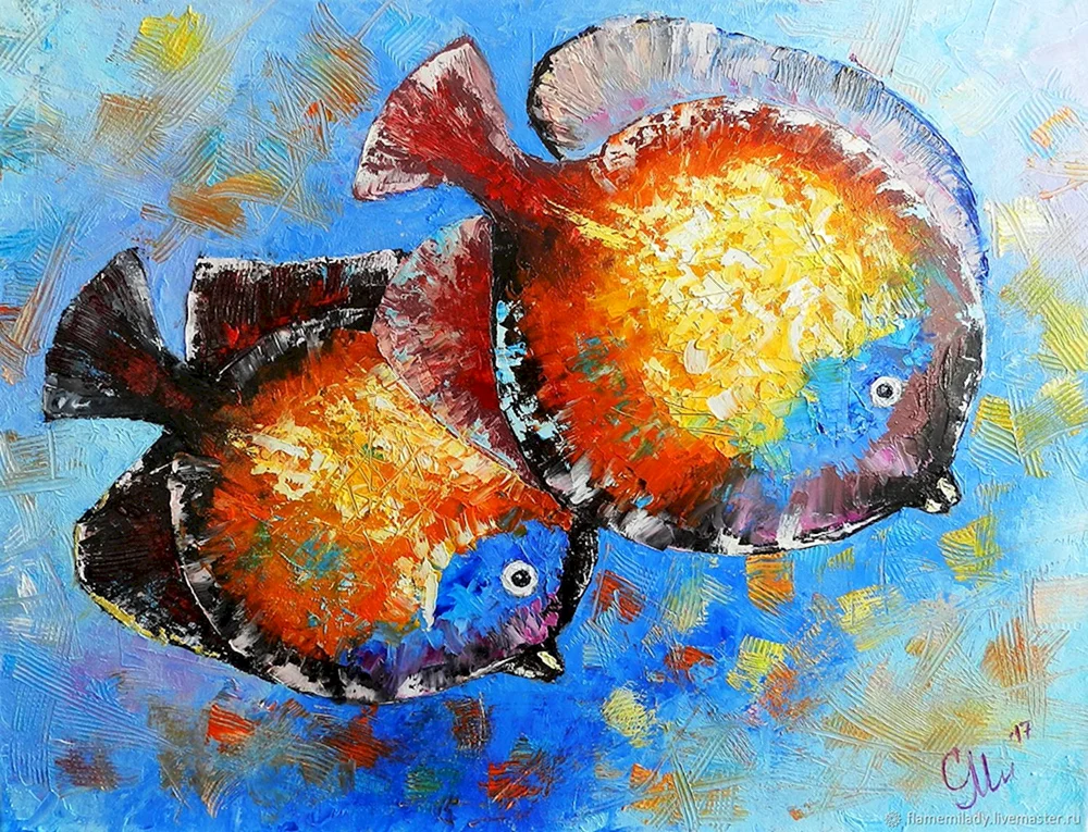 Interieurmalerei mit Acrylfischen