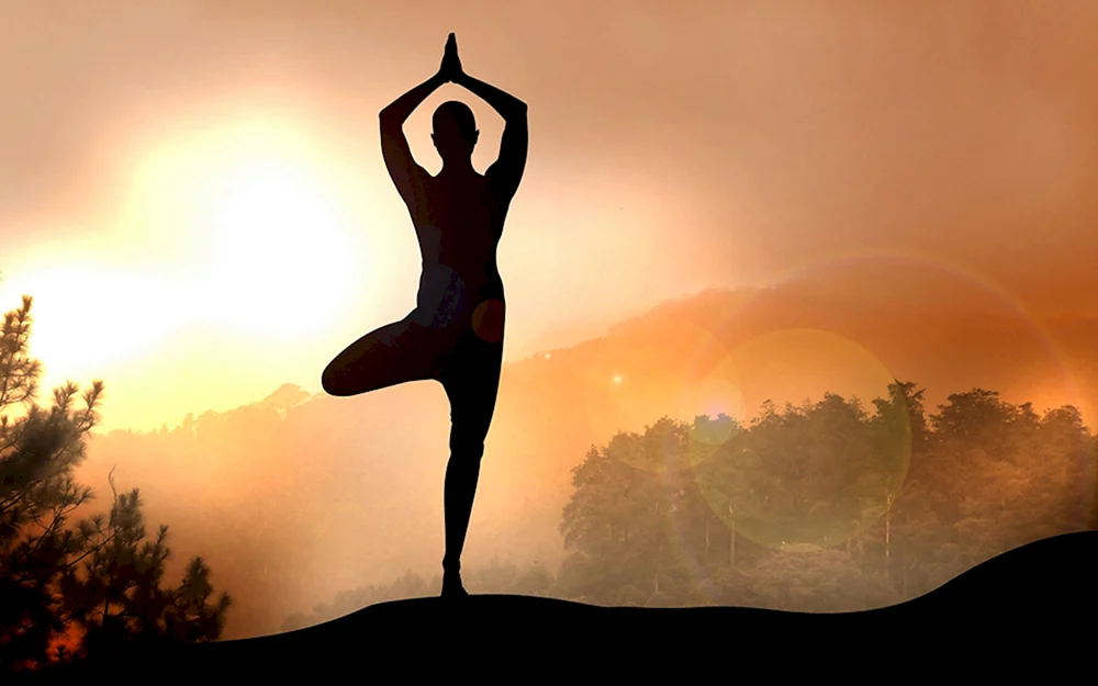 Yoga beim Sonnenuntergang