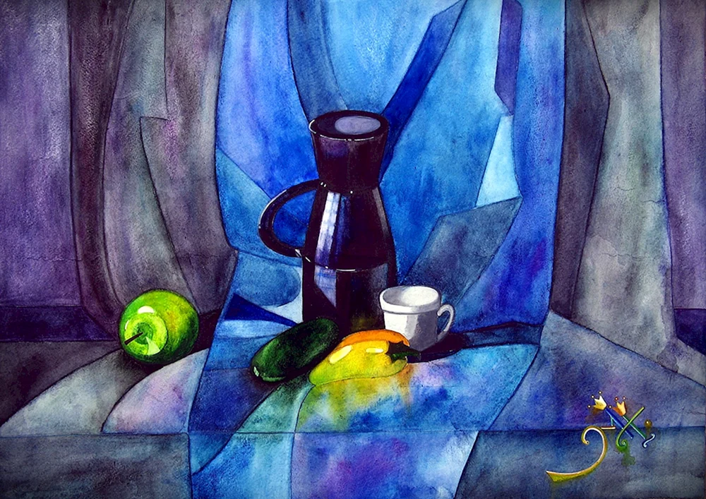 Ioganson Lyceum Stilleben mit Aquarell