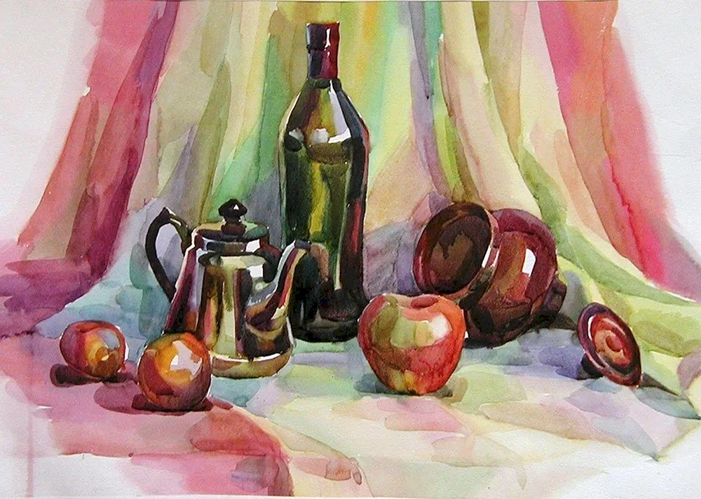 Akademie ranktasvir Stilleben Aquarell