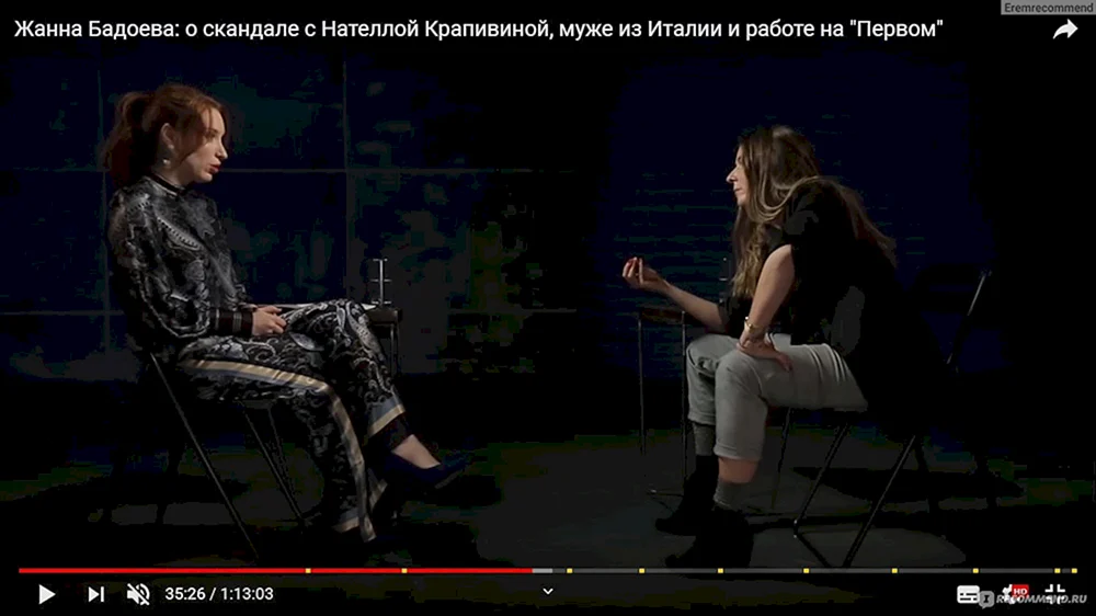 Eine Talkshow-Moderatorin Irina Shikhman
