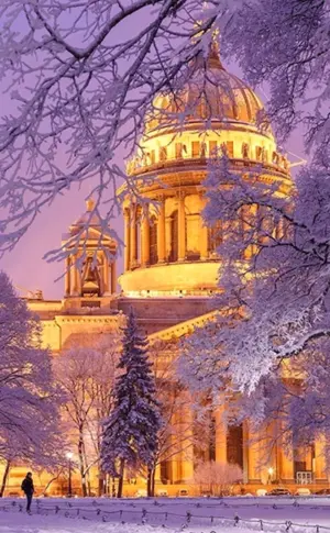 Isaakskathedrale in St. Petersburg im Winter