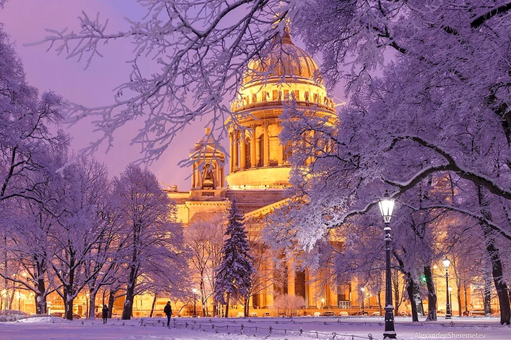 Isaakskathedrale in St. Petersburg im Winter