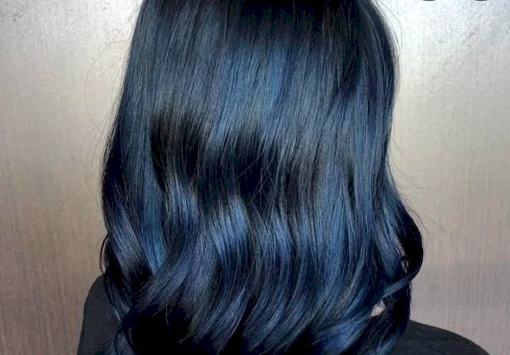 Blau-schwarze Kareer-Haarfarbe