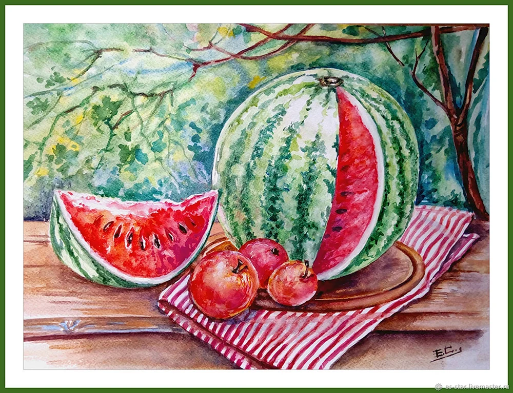 Yuri Kudrin Stillleben Wassermelone