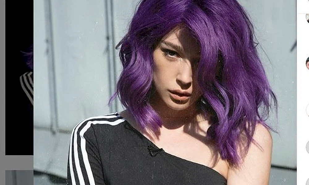 Ivleeva mit lila Haar