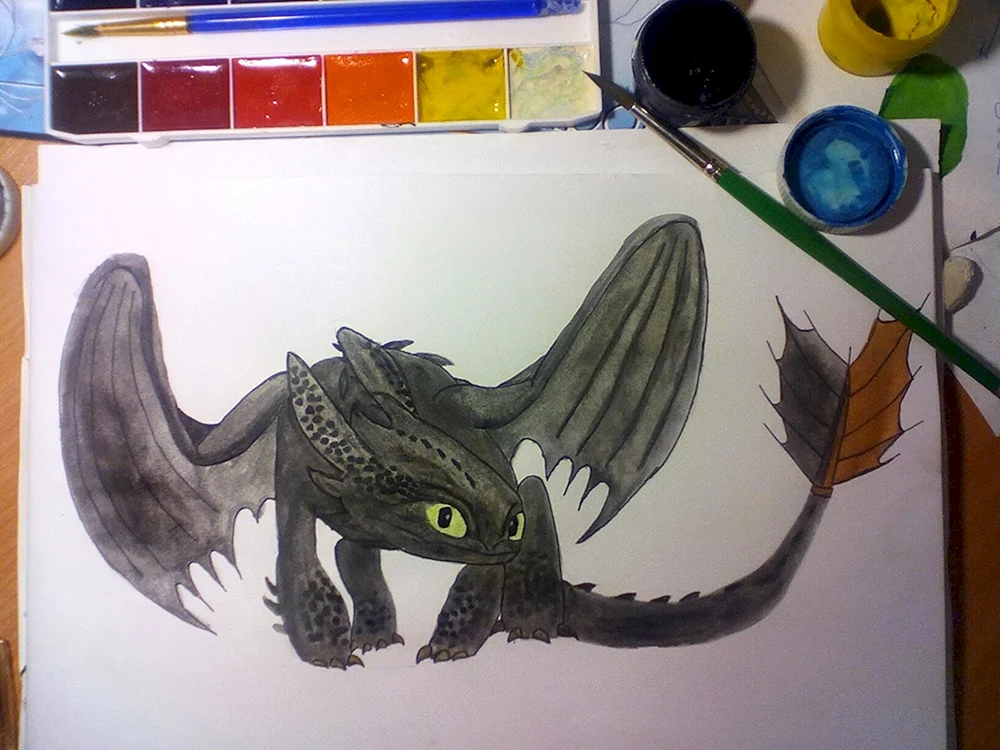 Zahnloser Drache und Tagwut zum Ausmalen
