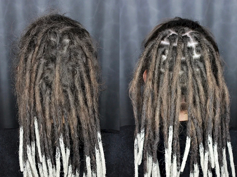 Wie Dreadlocks aussehen. nach dem Flechten
