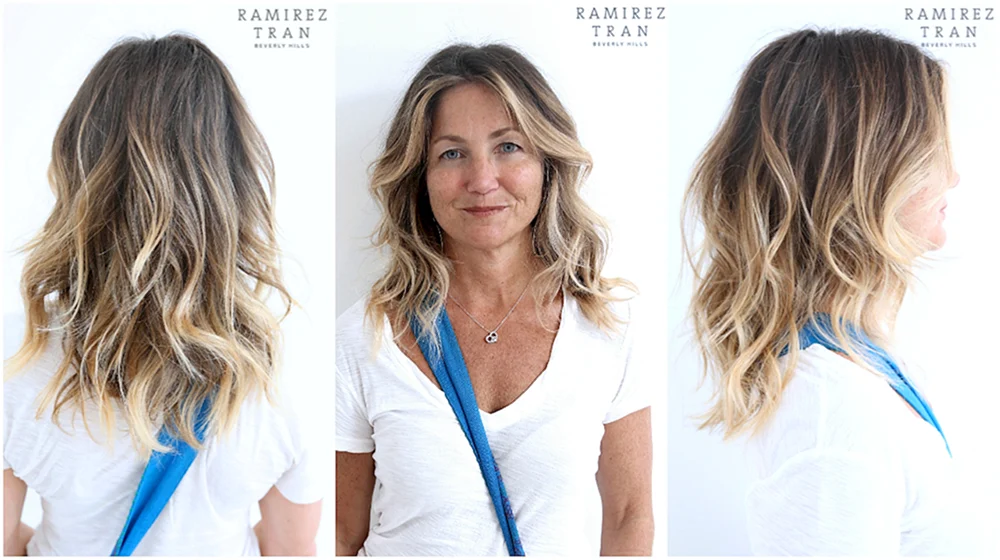 California Balayage auf mittlerem Haar