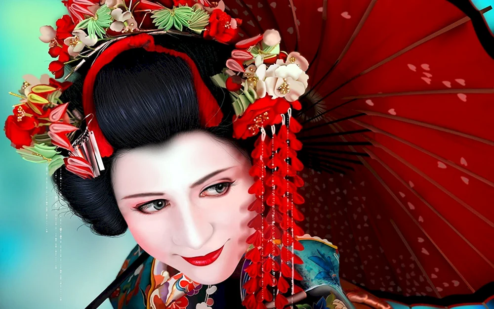 Alte japanische Geisha-Frisuren