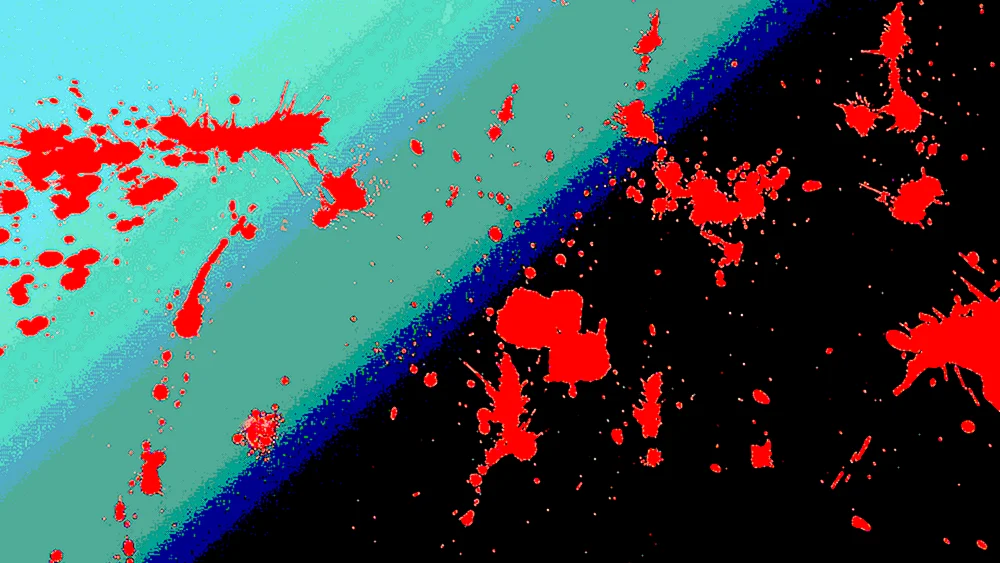 Blutflecken auf schwarzem Hintergrund