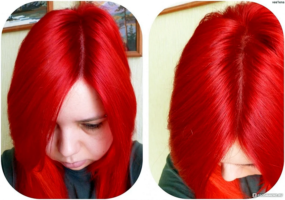 Rote Strähnen auf rostrotem Haar