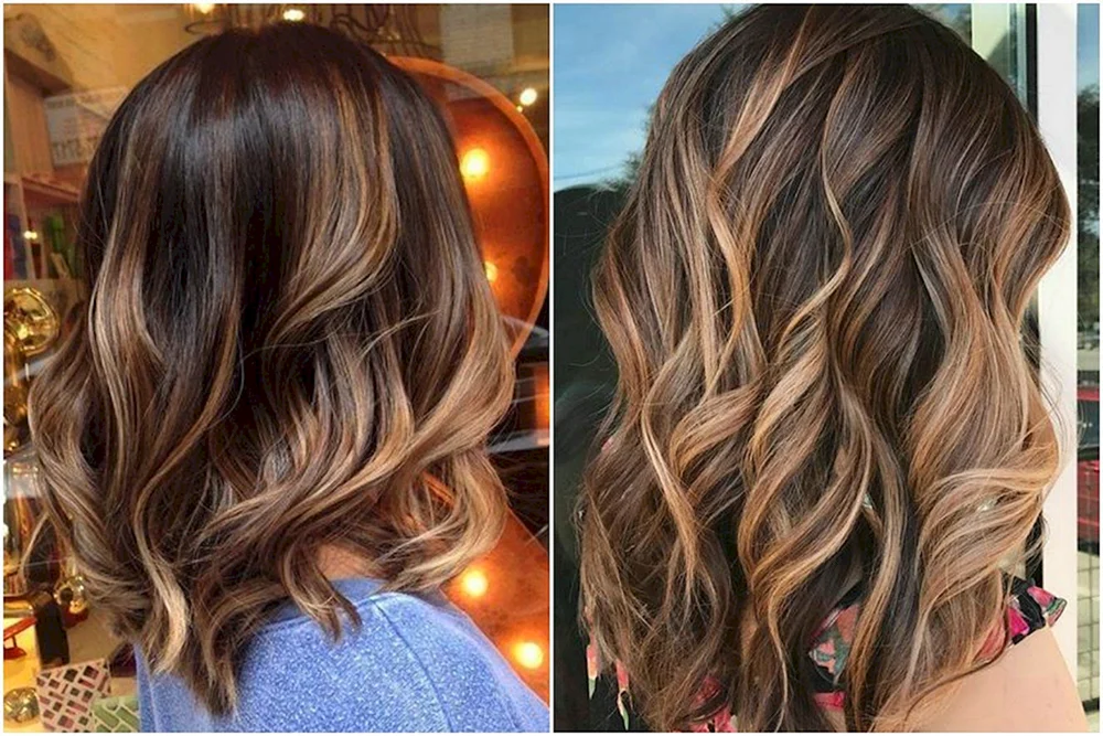 Karamell Kaskaden-Balayage