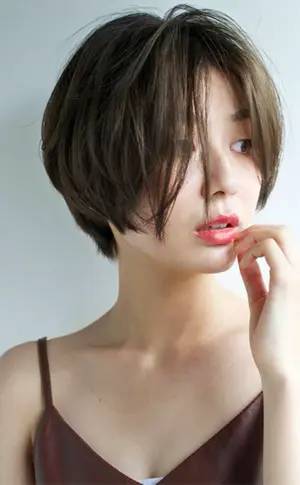 Koreanischer Tomboy-Pixie-Bob. Bob Haarschnitt Korea