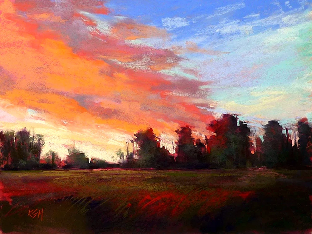 Karen Margulis Pastell Landschaften