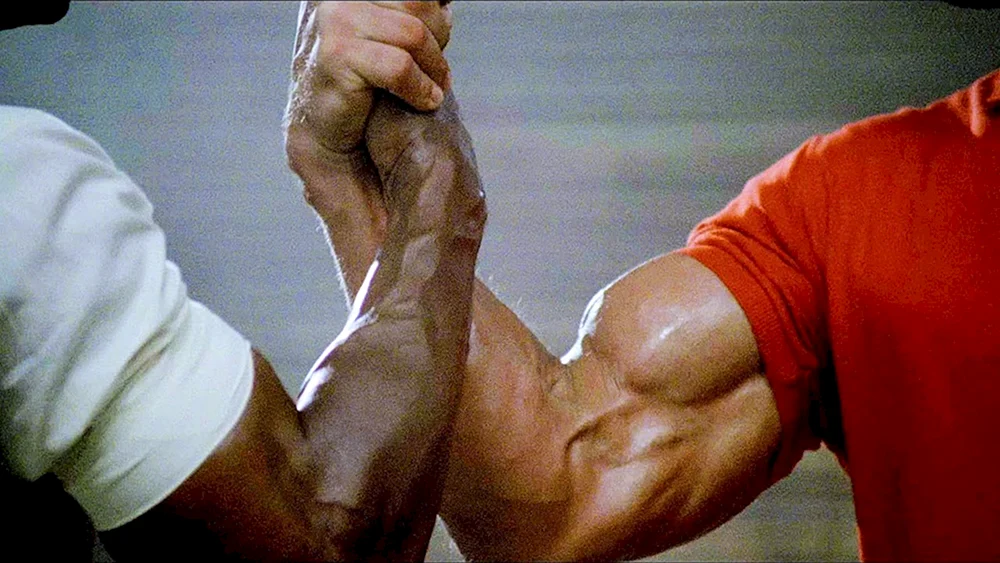 Karl Weathers und Arnold Schwarzenegger