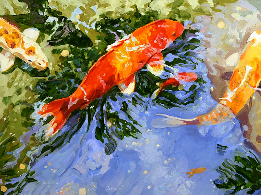 Fisch in abstrakter Malerei