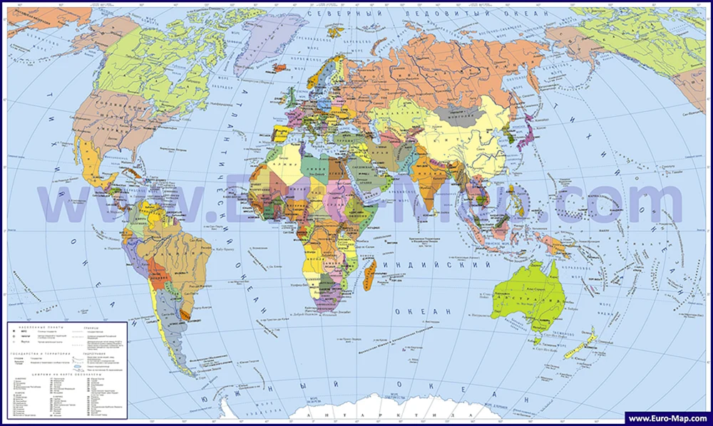 Weltkarte geographisch politisch 2022