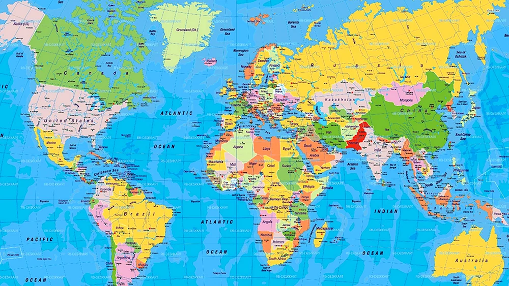 Weltkarte mit Länderatlas