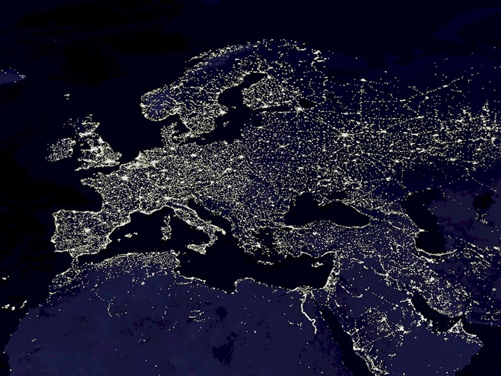 NASA Karte von Nachtland Russland