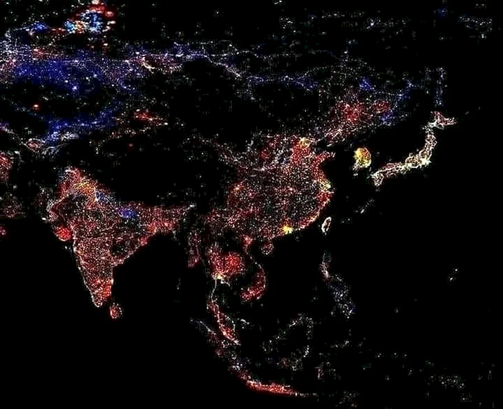 USA aus dem Weltraum bei Nacht aus dem Weltraum