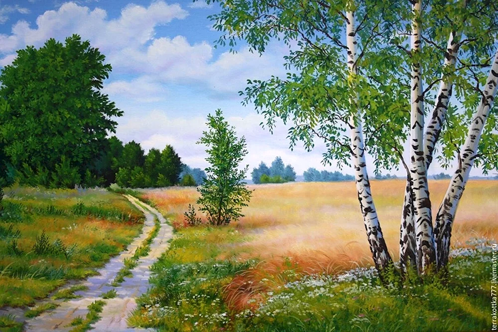 Malerei von Jelena Samarskaja Birkenhain-Malerei