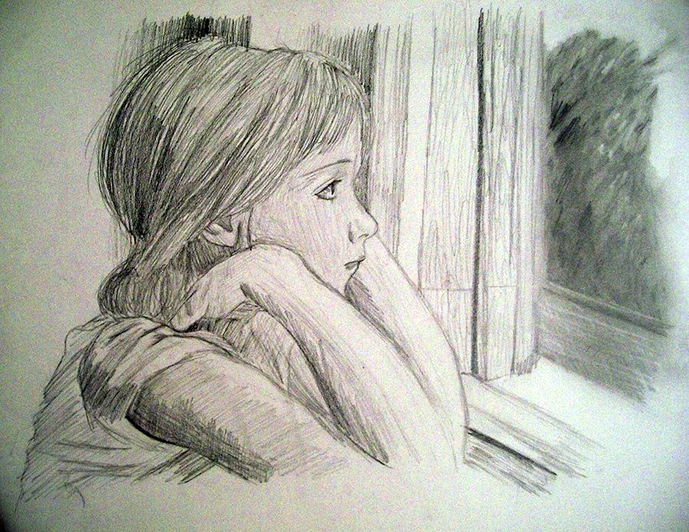 Mädchen in Bleistift