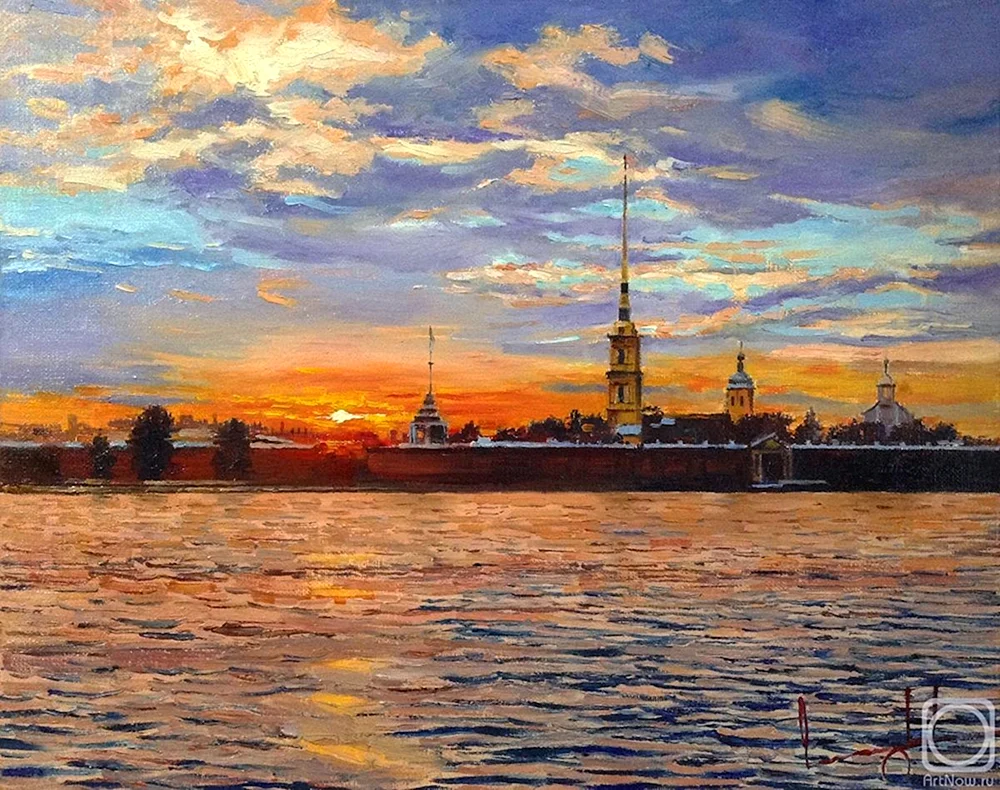 Gemälde der Peter-und-Paul-Festung in St. Petersburg
